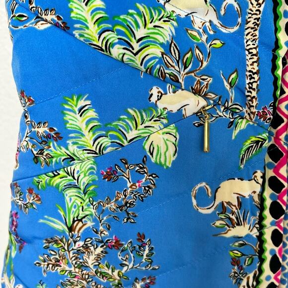 LILLY PULITZER REVERSIBLE DEANNE BLUE GREEN ANIMAL PRINT VEST NEW SIZE XXS - Picture 7 of 11